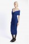 Vespera Mesh Midi Dress In Royal Blue | Women Bardot Cocktail & Party Dresses