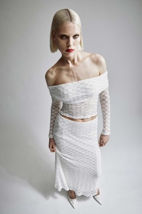 Adoni Mid Rise Maxi Skirt In Orchidwht | Women Bardot Skirts