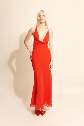 Cherie Cowl Neck Maxi Dress In Deep Red | Women Bardot Cocktail & Party Dresses