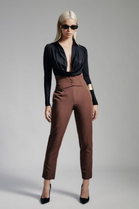 Corset Pant In Chocolate | Women Bardot Pants
