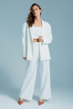 Malene Oversized Blazer In Orchid White | Women Bardot Blazers