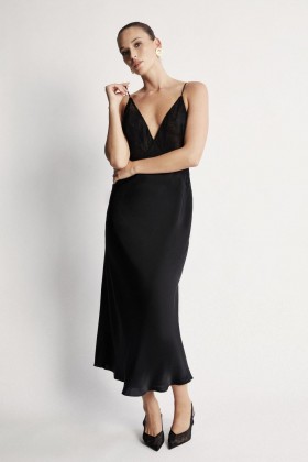 Vivianna Maxi Dress In Black | Women Bardot Occasion Dresses