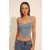 Denim Corset Bustier In Vintage | Women Bardot Corsets