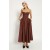 Estie Cotton Maxi Dress In Chocolate | Women Bardot Day To Night Dresses
