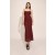 Louisa Mesh Midi Dress In Burgundy | Women Bardot Day To Night Dresses