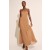 Tatian Frill Trim Maxi Dress In Tan | Women Bardot Day To Night Dresses