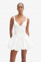  Vestido curto Oria Bubble em branco-orquídea | Vestidos femininos Bardot para coquetel e festa
