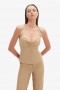  Top Halter de Linho Rixton Latte | Blusas Femininas Bardot Fashion
