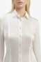  Camicia aderente in raso color ostrica | Camicie e bluse Bardot da donna