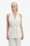  Gilet lungo Freya in bianco orchidea | Top alla moda Bardot da donna