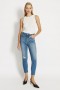  Jeans Khloe Hi Crop Ⅱ in denim scuro | Jeans skinny Bardot da donna