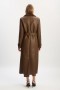  Cappotto in pelle vegana e shearling color cioccolato | Cappotti Bardot da donna