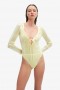  Body Verona con paillettes giallo canarino | Body Bardot da donna
