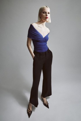 Body a rete Vespera a pois blu reale | Body Bardot da donna