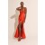 Abito Yve Halter in rosso fuoco | Abiti da cerimonia Bardot da donna