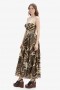  Estie Printed Maxi Dress i brunt | Kvinner Bardot Dag-til-Natt Kjoler
