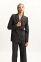  Sloane Pin Stripe Blazer i grå stripete | Bardot-blazere for kvinner