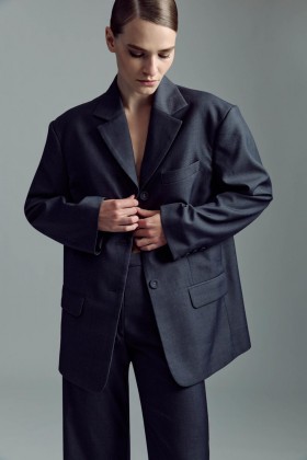  Akia Oversized Blazer I Mørk Kullgrå | Bardot Blazere For Dame