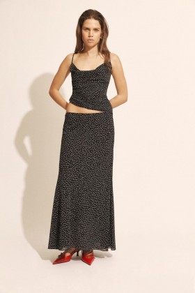  Spódnica Monroe Maxi w czarne kropki | Spódnice Bardot damskie