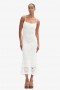  Vestido midi de crochet Adoni en blanco orquídea | Vestidos Bardot para mujer, de día y de noche