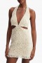  Minivestido de crochet Arias en beige claro | Vestidos Bardot de día y de noche para mujer