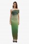  Vestido largo Aurelia en verde degradado | Vestidos Bardot para mujer, día y noche