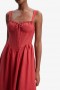  Vestido midi Esra en rojo fuego | Vestidos Bardot para mujer, de día y de noche