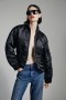  Chaqueta bomber ajustada negra | Chaquetas Bardot para mujer