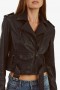  Chaqueta biker de cuero ajustada negra | Chaquetas Bardot para mujer