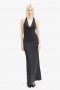  Vestido largo con cuello halter Francine en negro | Vestidos Bardot para mujer, día y noche
