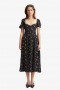  Vestido midi Gillian con estampado floral negro | Vestidos Bardot para mujer, día y noche