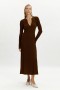  Vestido midi de punto Hattie en color chocolate | Vestidos Bardot para mujer, día y noche