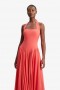  Vestido largo halter Marabella en color melón | Vestidos Bardot para mujer, día y noche