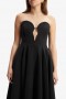  Vestido midi negro con volumen Opal | Vestidos de cóctel y fiesta Bardot para mujer