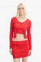  Top de punto Sarita en rojo intenso | Tops de moda Bardot para mujer