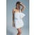  Vestido mini Bella Bow en blanco orquídea | Vestidos de cóctel y fiesta Bardot para mujer