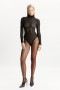  Vezza Blomsternet Bodysuit i Sort | Dame Bardot Bodysuits