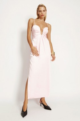 Clea Satin Maxikjole i Petal Pink | Bardot Festkjoler til Kvinder