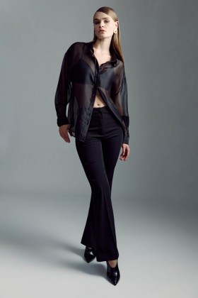 Halifax Slim Flare Pants i sort | Dame Bardot Bukser