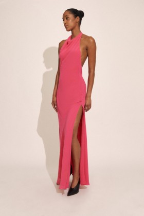 Similina Halter Maxikjole i pink | Bardot Festkjoler til Kvinder