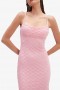  Adoni Mesh Midi-jurk in Lili Pink | Dames Bardot Dag- en Nachtjurken