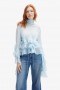  Anyssa Ruffle Blouse in zachtblauw | Dames Bardot Fashion Tops