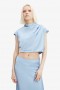  Auria Satijnen Top in Zachtblauw | Dames Bardot Fashion Tops