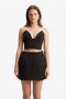  Delphi Strapless Crop Top in het zwart | Dames Bardot Fashion Tops