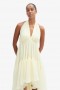  Leona High Low Ruffle Dress in Canary Ylw | Dames Bardot-gelegenheidsjurken