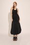  Melody Lace Poplin Maxi-jurk in zwart | Dames Bardot-jurken voor overdag en 's avonds