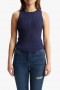  Merel gebreide tanktop in marineblauw | Dames Bardot tanktops en cami's