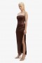  Everlasting Satin Midi -mekko suklaanvärisenä | Naisten Bardot-cocktail- ja juhlamekot