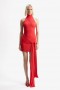  Isadora Mini Tie Front Dress Famous Red | Naisten Bardot-päivämekot