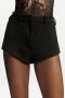  Jayla Vegan Suede Mini Short musta | Naisten Bardot-shortsit